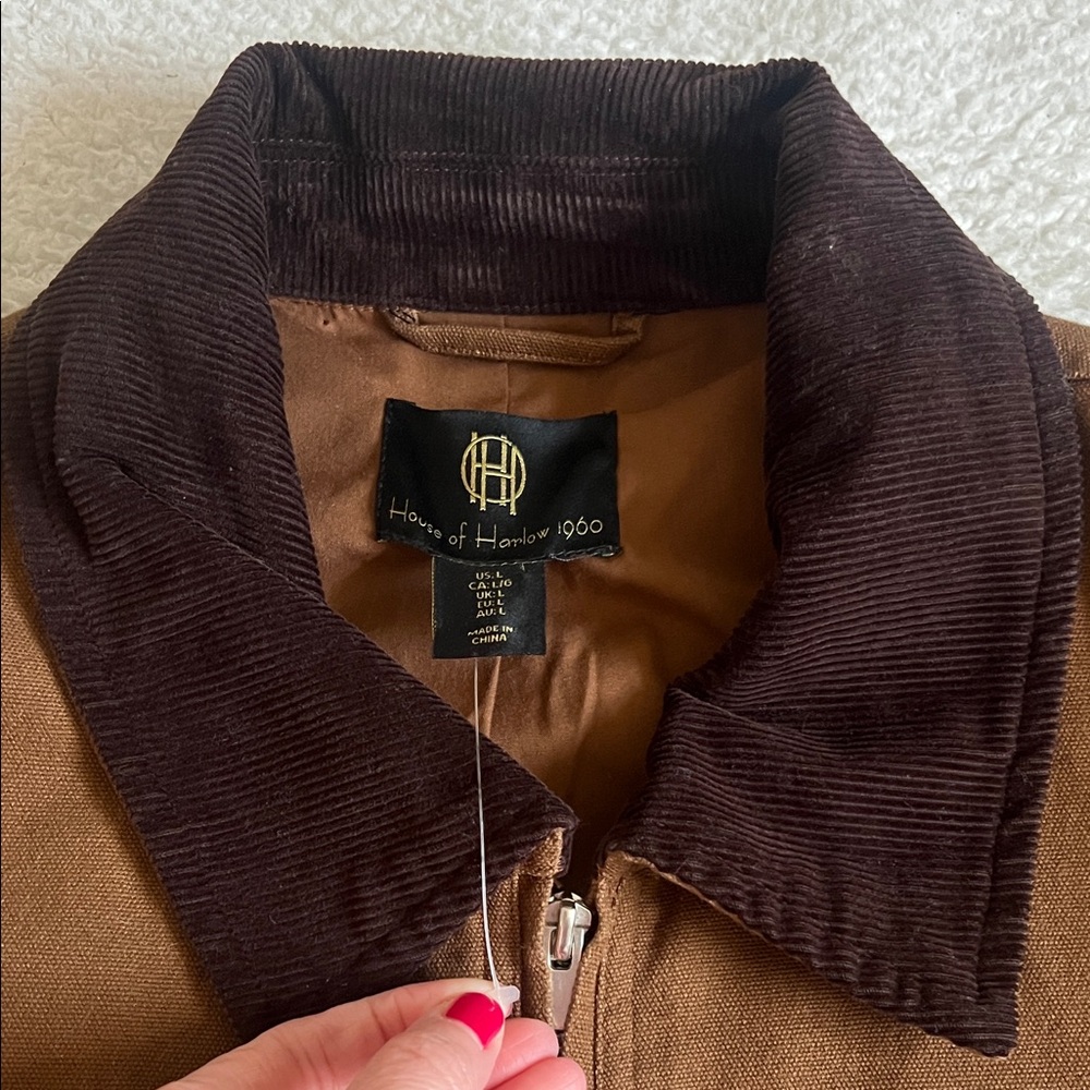 House of Harlow 1960 Canvas Utility Jacket Brown L (NWOT) - Picture 5 of 11